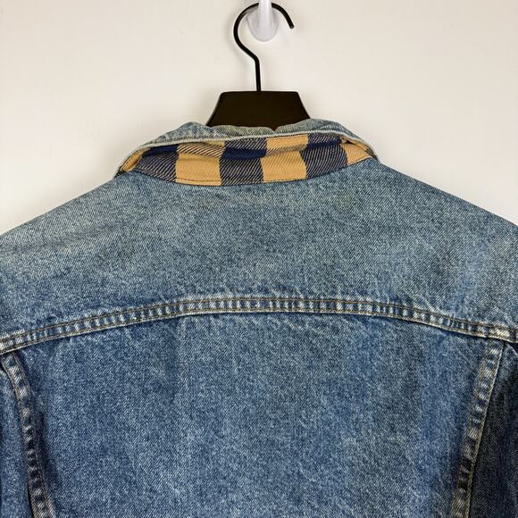 Vintage Levis 70411 Mens Lined Denim Trucker Jacker US Marine Corps Patch - 46 - Picture 9 of 14